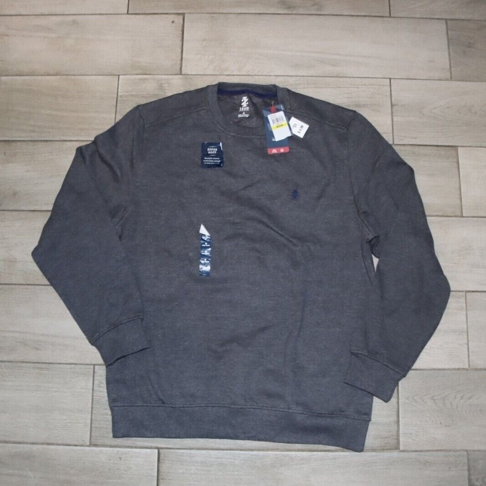 NEW IZOD Men's Super Soft Natural Stretch Pullover Size M MSRP Asphalt $60.00